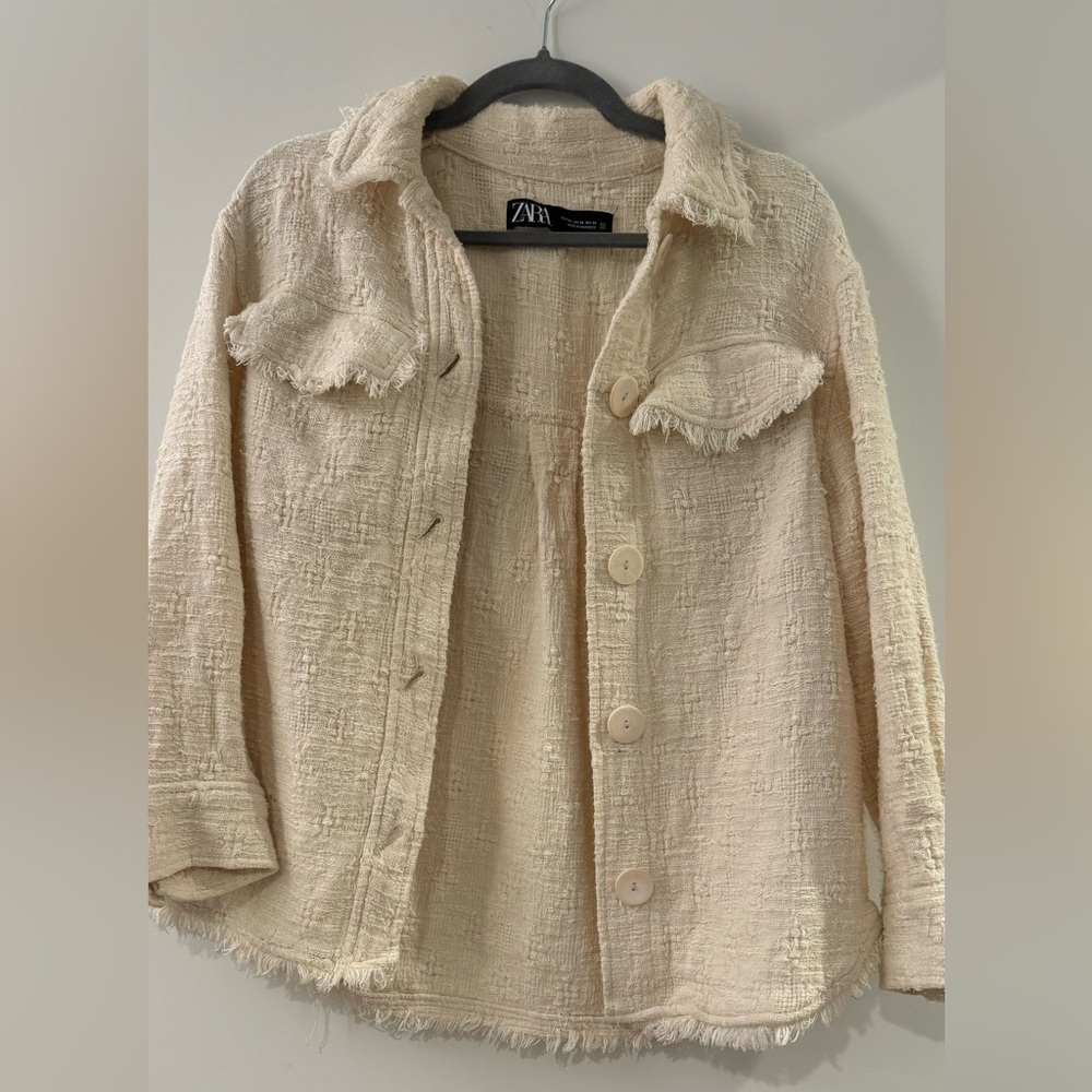 Zara tweed cotton shirt / jacket